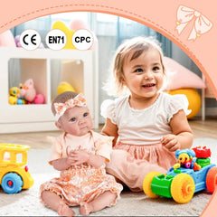 Aori Reborn doll rosebud lips and soft cheeks add lifelike charm.