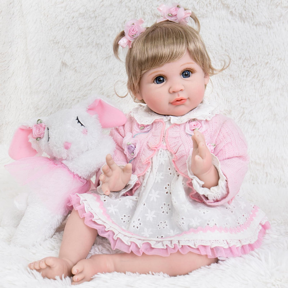 Aori Reborn 22-inch front-view doll offers lifelike charm for imaginative play.