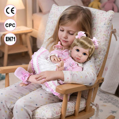 Aori Reborn 22-inch weighted-cloth body with poseable limbs for authentic handling.