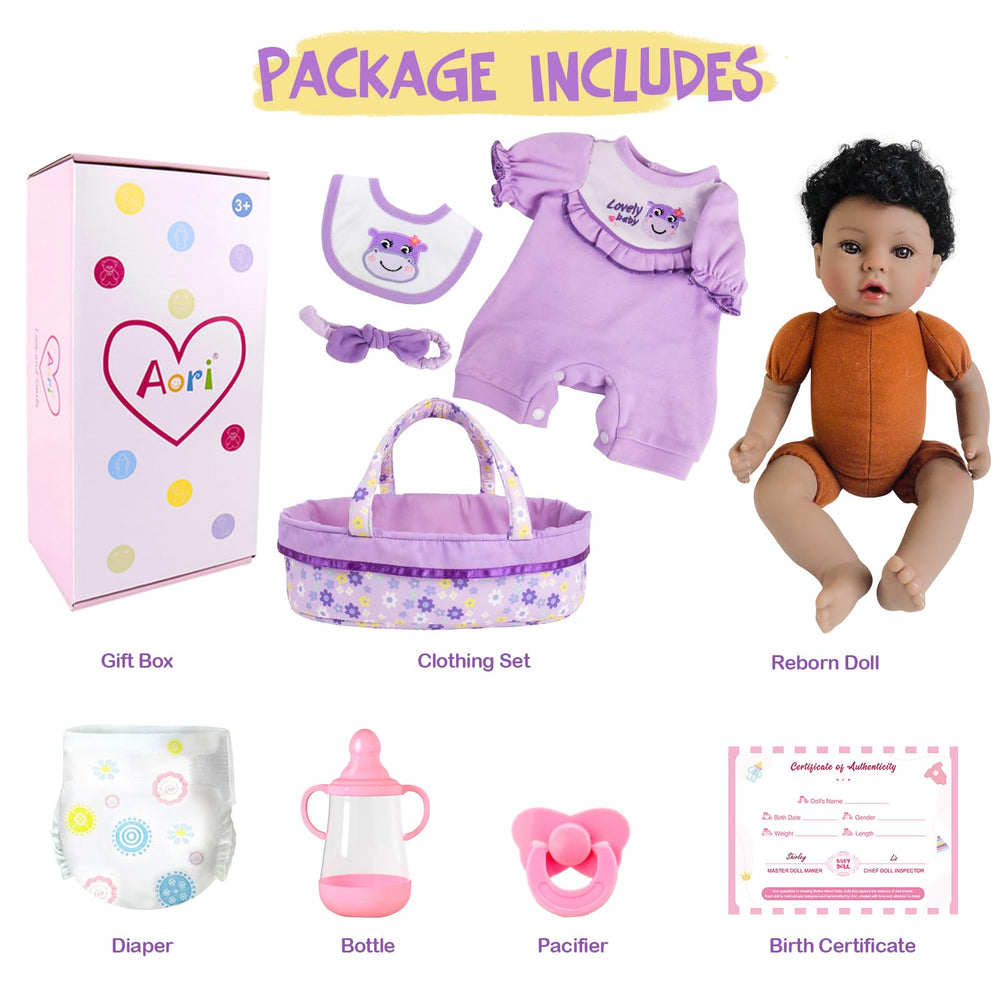 Birth certificate bottle and pacifier included with Aori Reborn doll