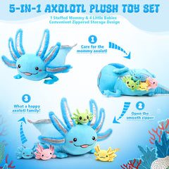 Aoriher pink 6-inch axolotl baby plush for storytelling.