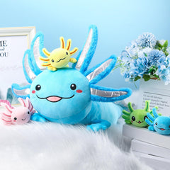 Aoriher white 6-inch axolotl baby plush for decor and cuddles.