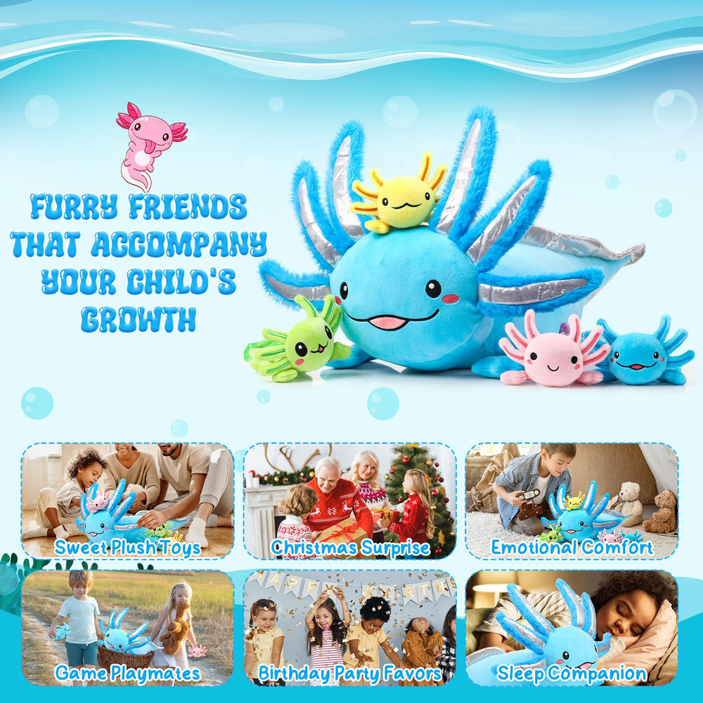 Aoriher yellow 6-inch axolotl baby plush for imaginative play.