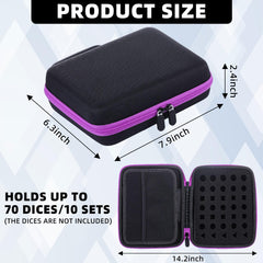 Aoriher purple dice case interior cushions dice to reduce impact