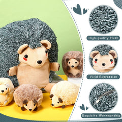 Aoriher hedgehog plush mommy back zip reveals babies