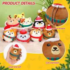 Aoriher mini stuffed squirrel keychain with cap and scarf brightens everyday gear