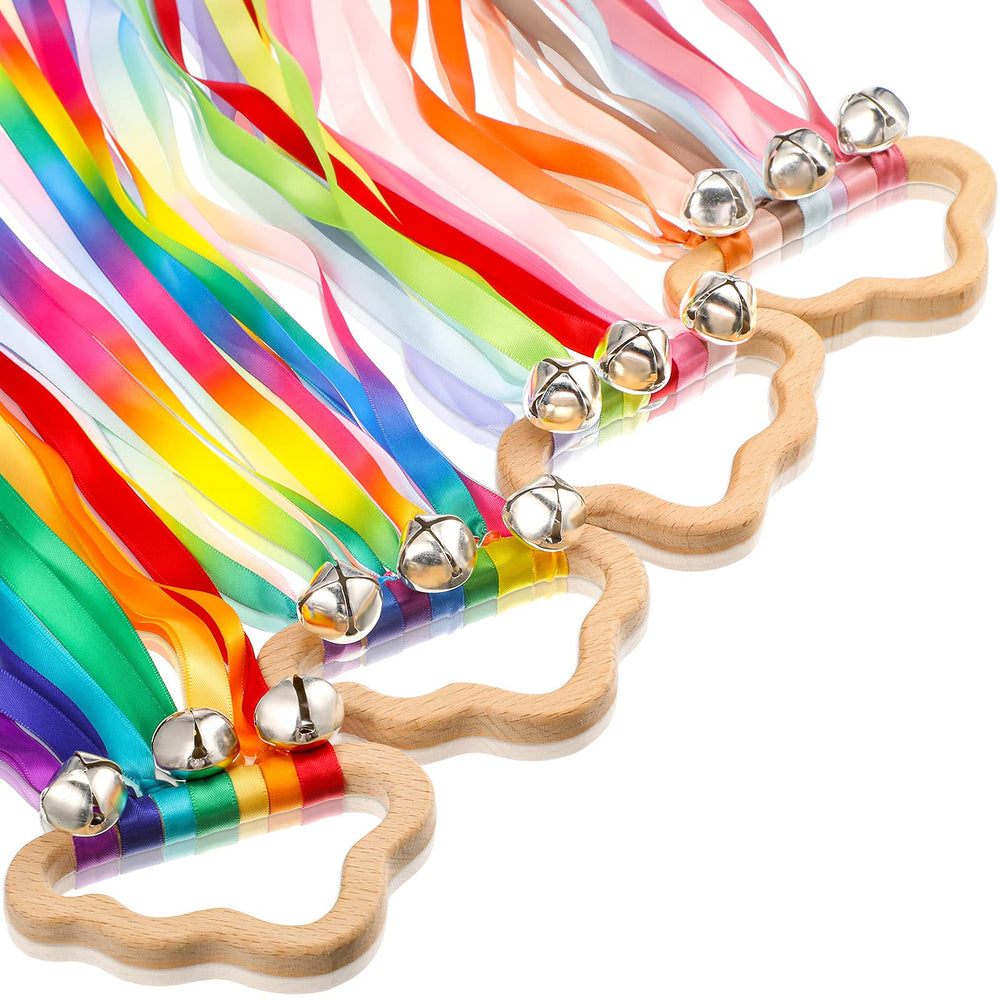 Aoriher rainbow hand ribbon kite with cloud handle enhances tactile play.