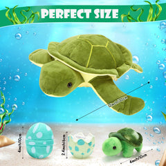Aoriher 4-inch baby sea turtle plush for pocket-sized cuddles and storytelling.