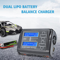 Compact Aorika charger in use with RC plane for field charging.