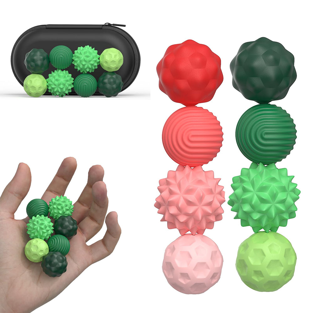 Close-up of textured silicone shell on AotBlcer sensory ball for tactile feedback