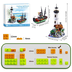 APAWR Lighthouse Building Bricks Night Light highlights a cinematic night scene.