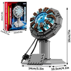 APENGBAOL arc reactor building block set shown on a desk as a stylish display piece.