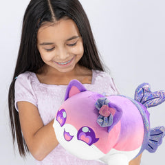 Aphmau MeeMeows blind box opening, suspenseful unboxing for fans.