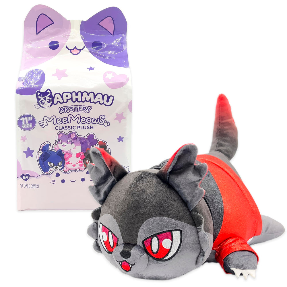 Aphmau MeeMeows 11-inch plush, oversized hugs and playtime.
