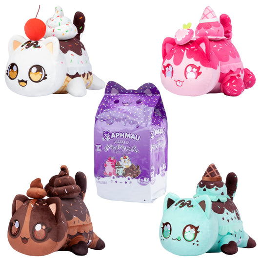 Aphmau MeeMeows ice cream chocolate 11-inch plush, soft cuddle buddy for fans