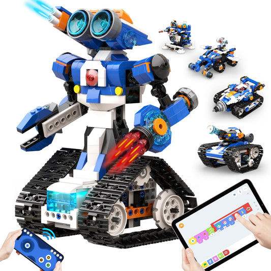 Apitor 6-in-1 robot kit with colorful blocks for STEM play