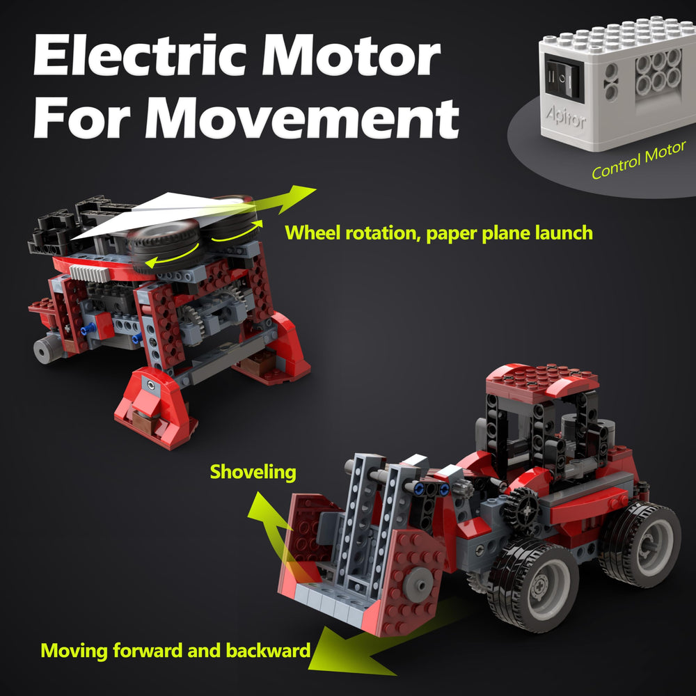 Apitor electric motor building kit showcases hands-on engineering play.