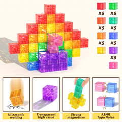 Apluses idea booklet accompanies blocks to inspire creative building.