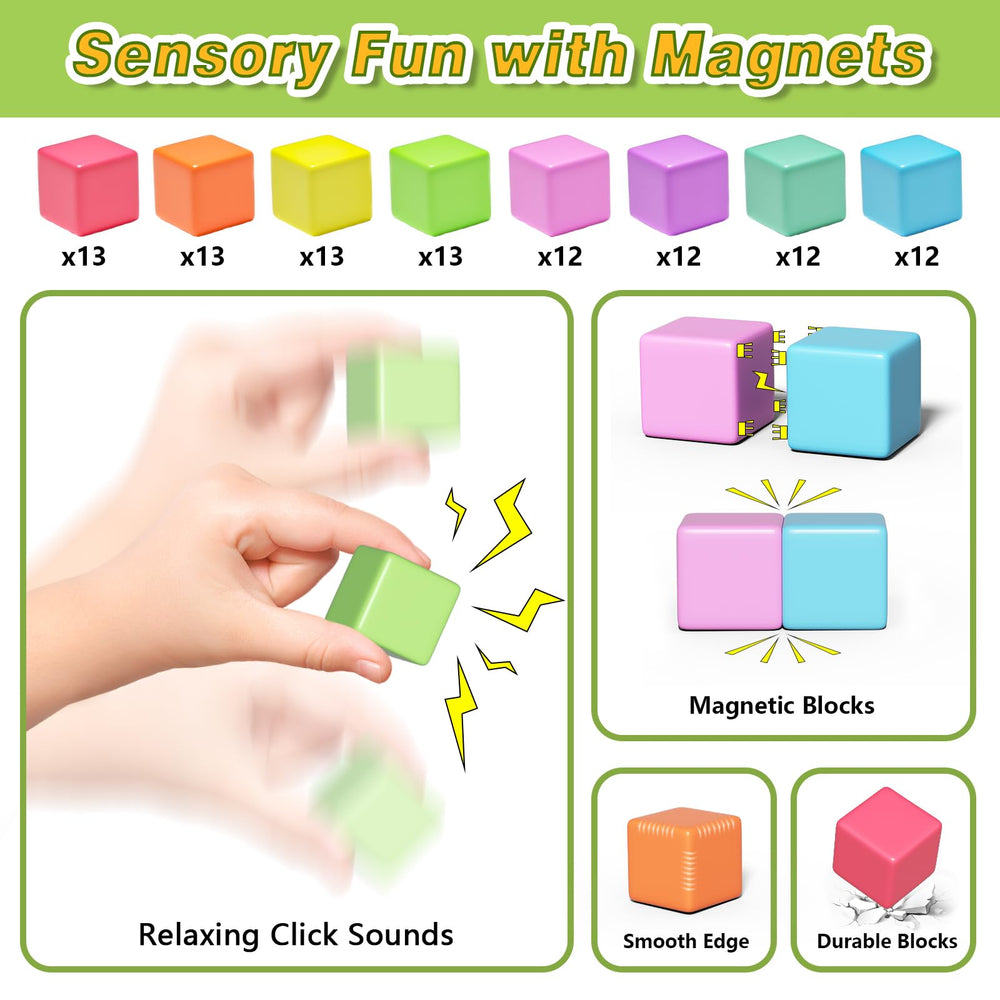Colorful building cubes by Apluses encourage open-ended design and hands-on learning.