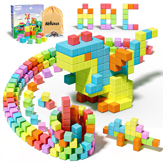 Apluses magnetic blocks set with 100 pieces for creative play and early STEM skills.