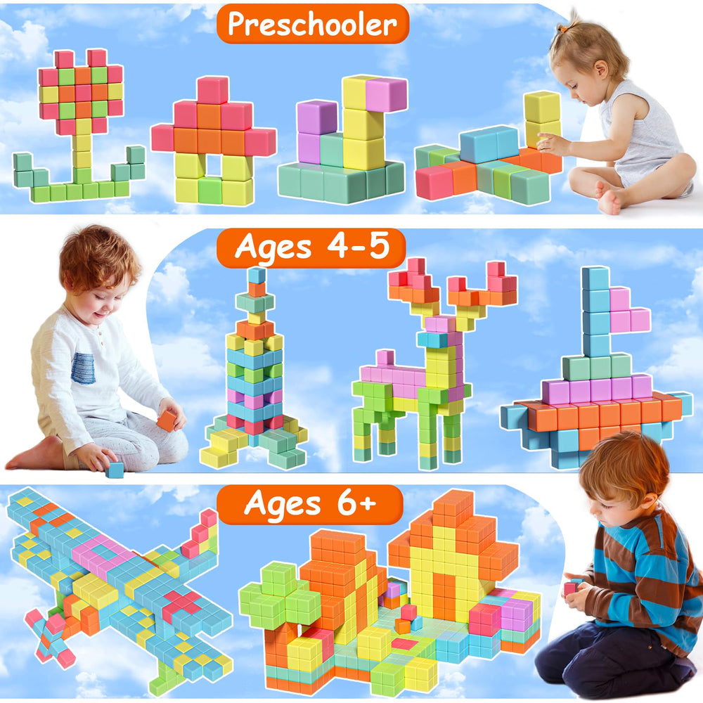 Apluses portable storage bag keeps blocks organized for on-the-go play.