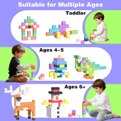 Apluses magnetic blocks enabling tall towers and 3D structures