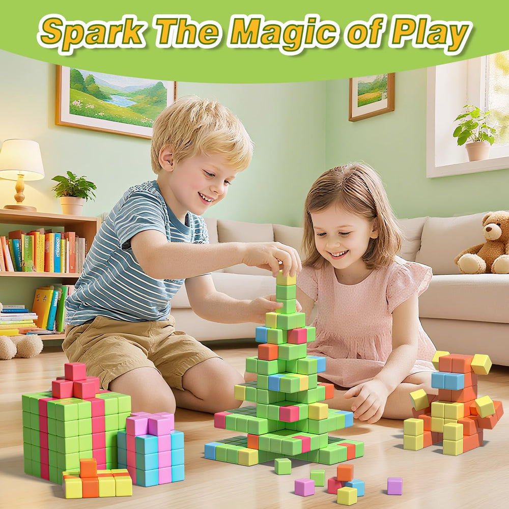Open-ended Apluses blocks inspire pretend play and sensory exploration away from screens.