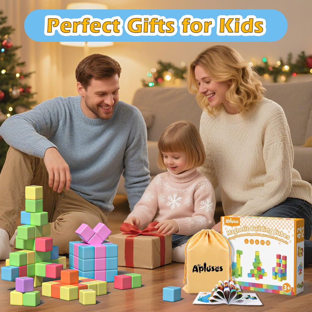 Apluses magnetic blocks support screen-free play at home, travel, or family time.