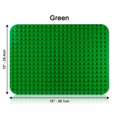 Apostrophe Games blue base plate provides sturdy surface for large constructions.