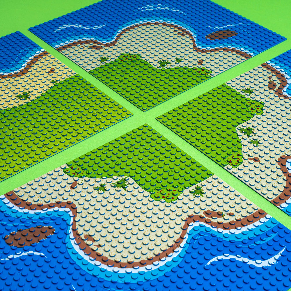 Apostrophe Games island baseplate straight beach plate a offers an even surface for roads and ports.