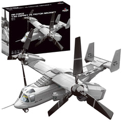Apostrophe Games V-22 Osprey tiltrotor front view, ideal for imaginative display and building skills.