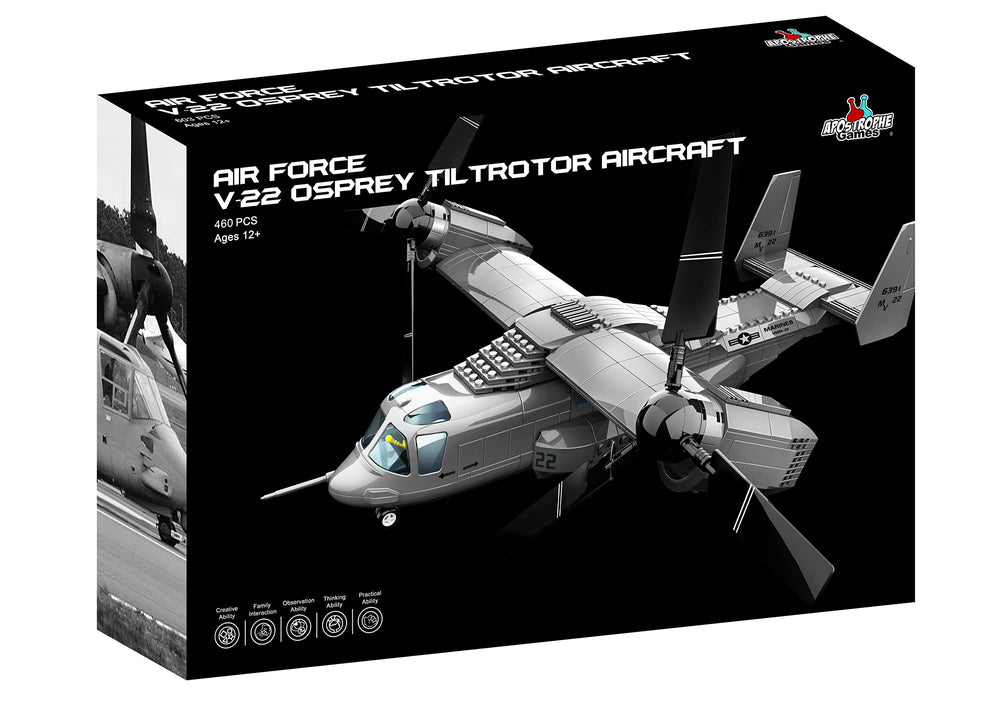 Apostrophe Games V-22 Osprey tiltrotor rotor action view showing spinning rotors.