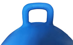 AppleRound Hippity Hoppity Ball blue with included pump shows quick inflation setup.