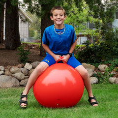 Deflated AppleRound Space Hopper Ball packed in a color box ready to gift.