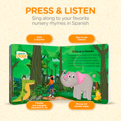 Aprende Peque Musical Sound Book Isa On/Off switch provides easy kid-friendly control.
