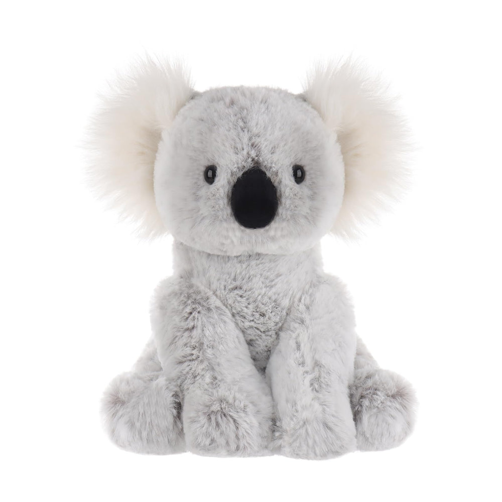 Apricot Lamb grey koala toy, front view, cuddly friend for kids.