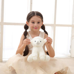 Apricot Lamb plush uses premium polyester for soft texture