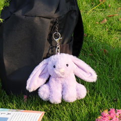 Apricot Lamb purple bunny backpack clip—easy access charm to brighten a kid's bag.