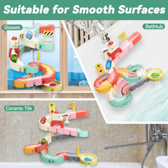 Aprilwolf 37-piece bath toy set with colorful cars and signs for design