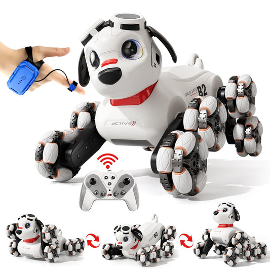 Aprilwolf 8WD gesture dog front view for durable indoor and outdoor fun.