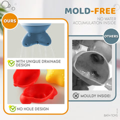 Aprilwolf underwater characters bob and float in colorful bath play