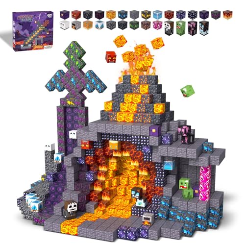 APYR AOMA 200Pcs magnetic blocks unleash volcanic adventure play and imaginative building