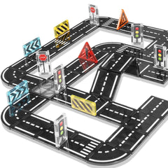 apyr aoma magnetic tiles road expansion front view supports creative road layouts for kids