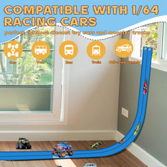 AQFR Flex Track two-lane racetrack supports friendly competition for kids.