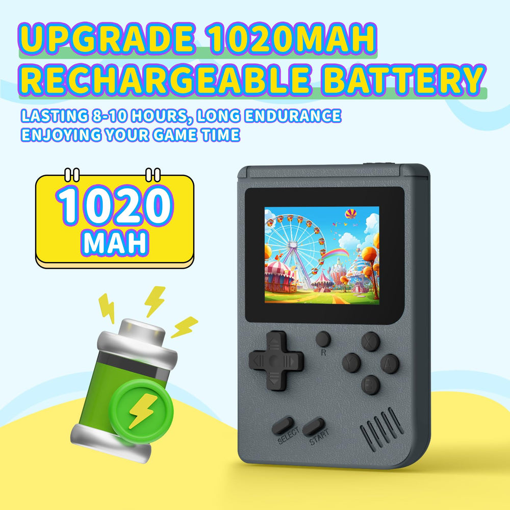 AQHH Mini Plus portable console angled shot highlighting compact gray design.