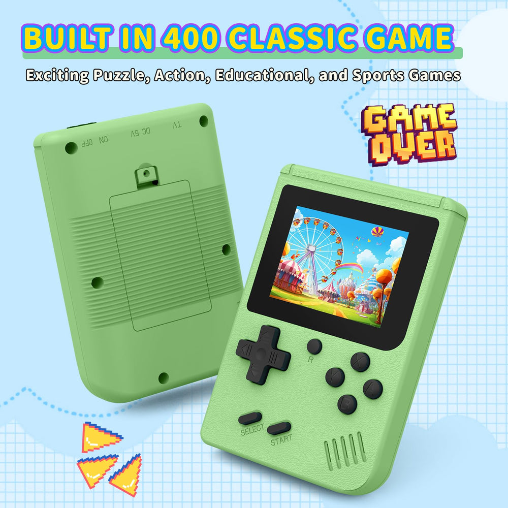 AQHH retro console Green side view, comfortable handheld grip.