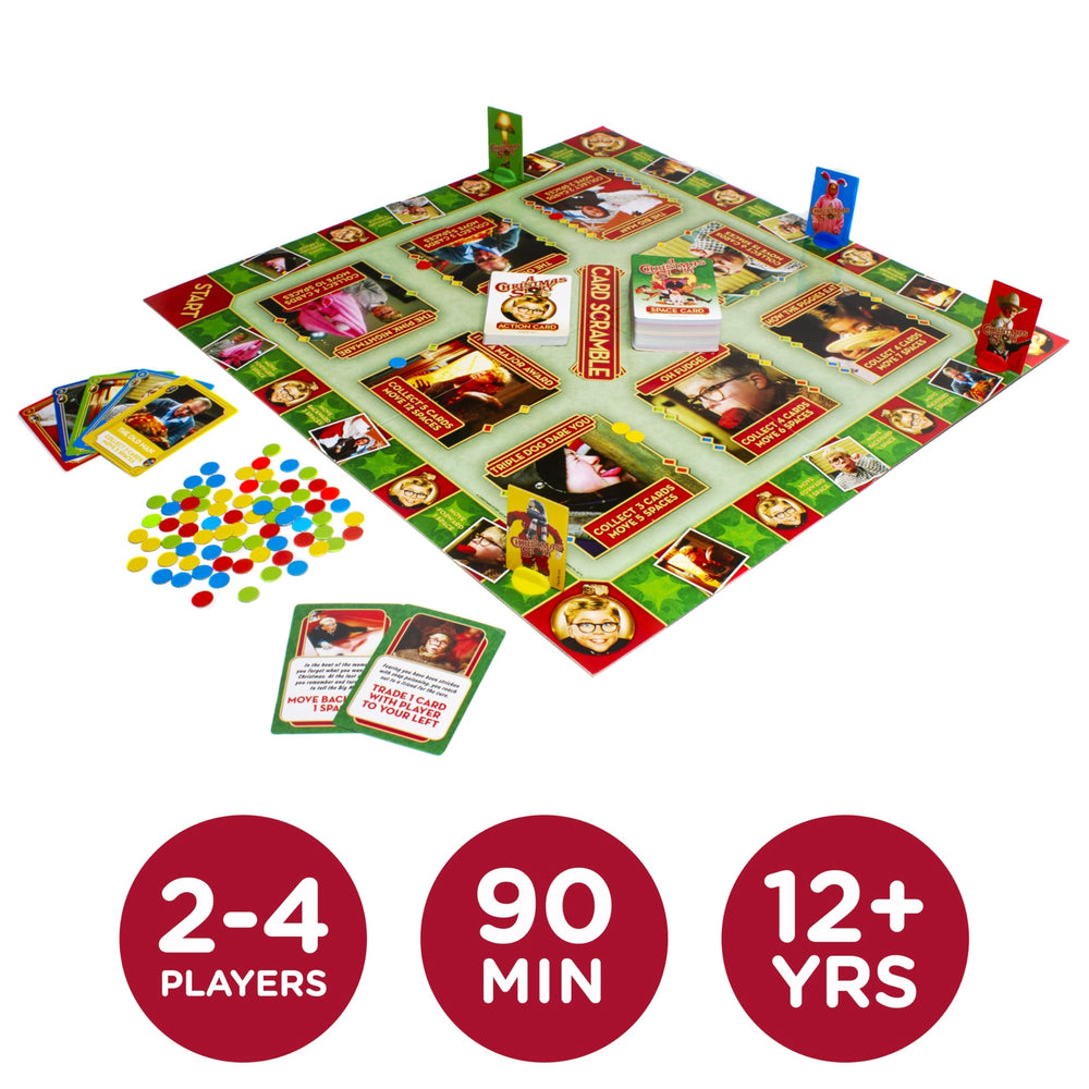 AQUARIUS A Christmas Story Card Scramble action cards highlight strategic chances during rounds