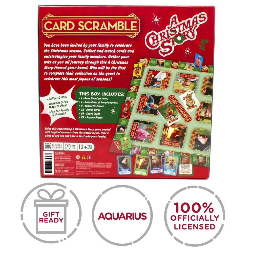 AQUARIUS A Christmas Story Card Scramble family playing scene highlights holiday fun