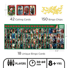 Aquarius Christmas Vacation Bingo 18 cards spreads colorfully to spark quick setup and play.