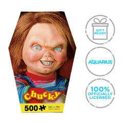 Aquarius Chucky box art print showcases the iconic character with a premium presentation.
